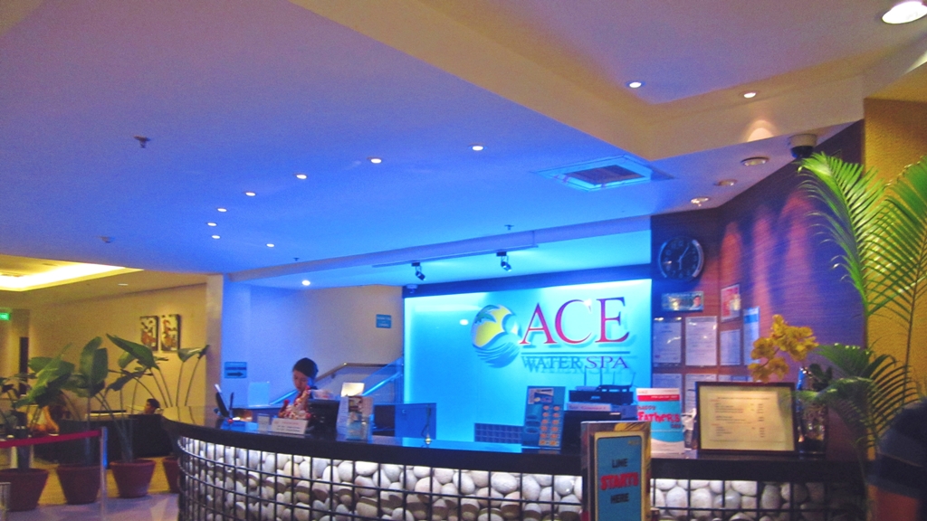 ace water and spa pasig reception area